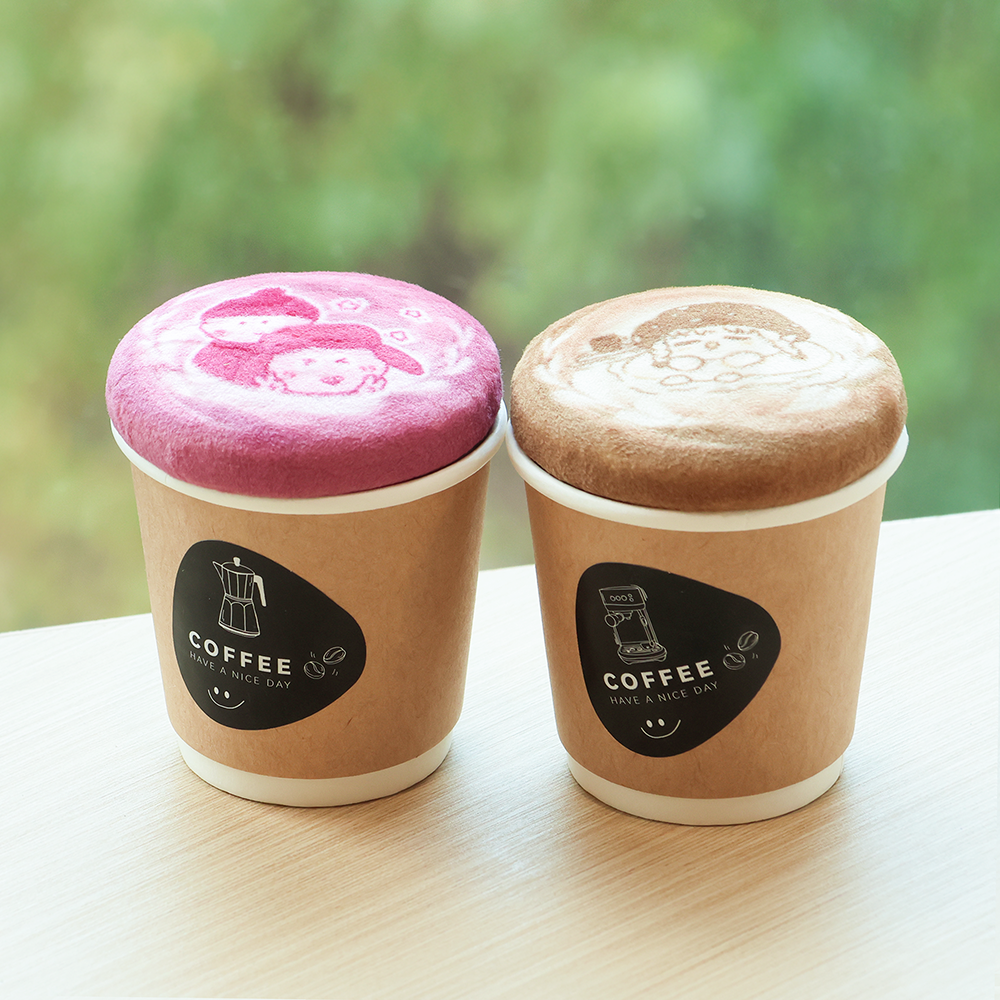 Custom Plush badge coffee cup