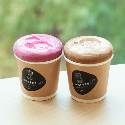 Custom Plush badge coffee cup