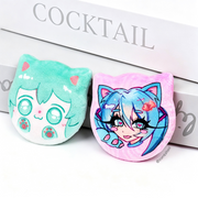Custom  Cat Head Plush Badge