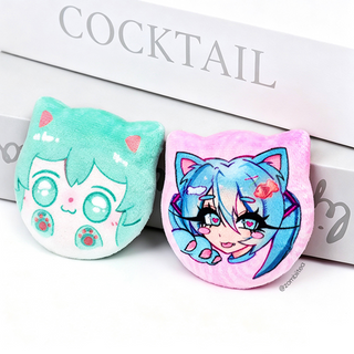 Custom  Cat Head Plush Badge