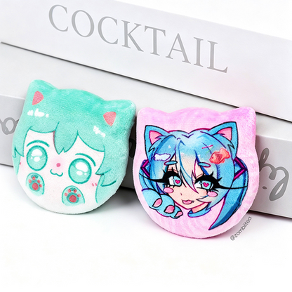 Custom  Cat Head Plush Badge