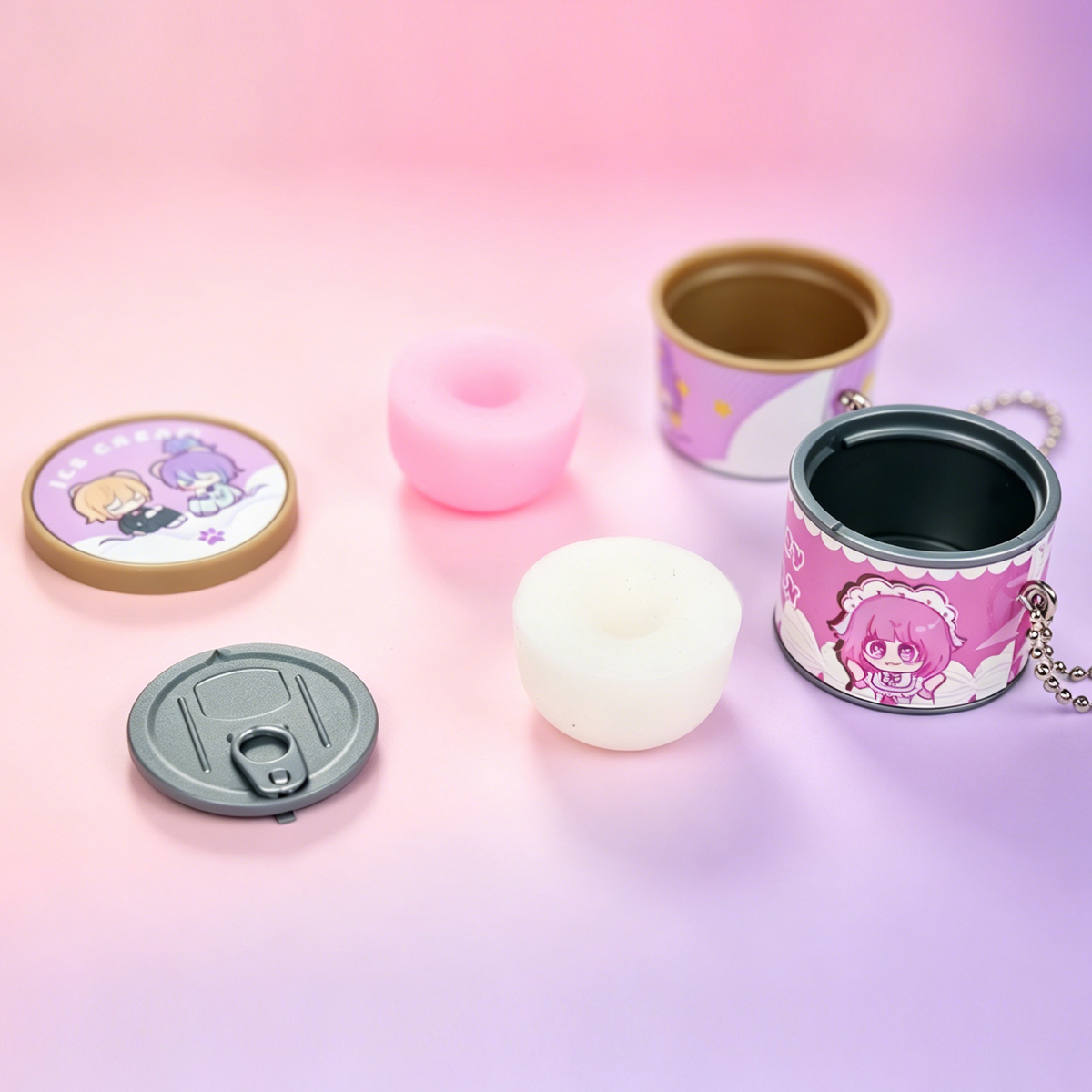 Custom Ice cream/can squishy keychain