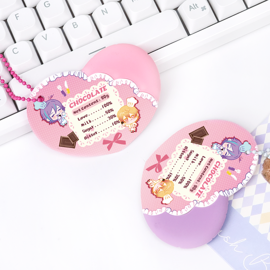 Custom Lace Edged Heart Chocolate Keychain