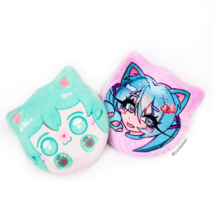 Custom  Cat Head Plush Badge