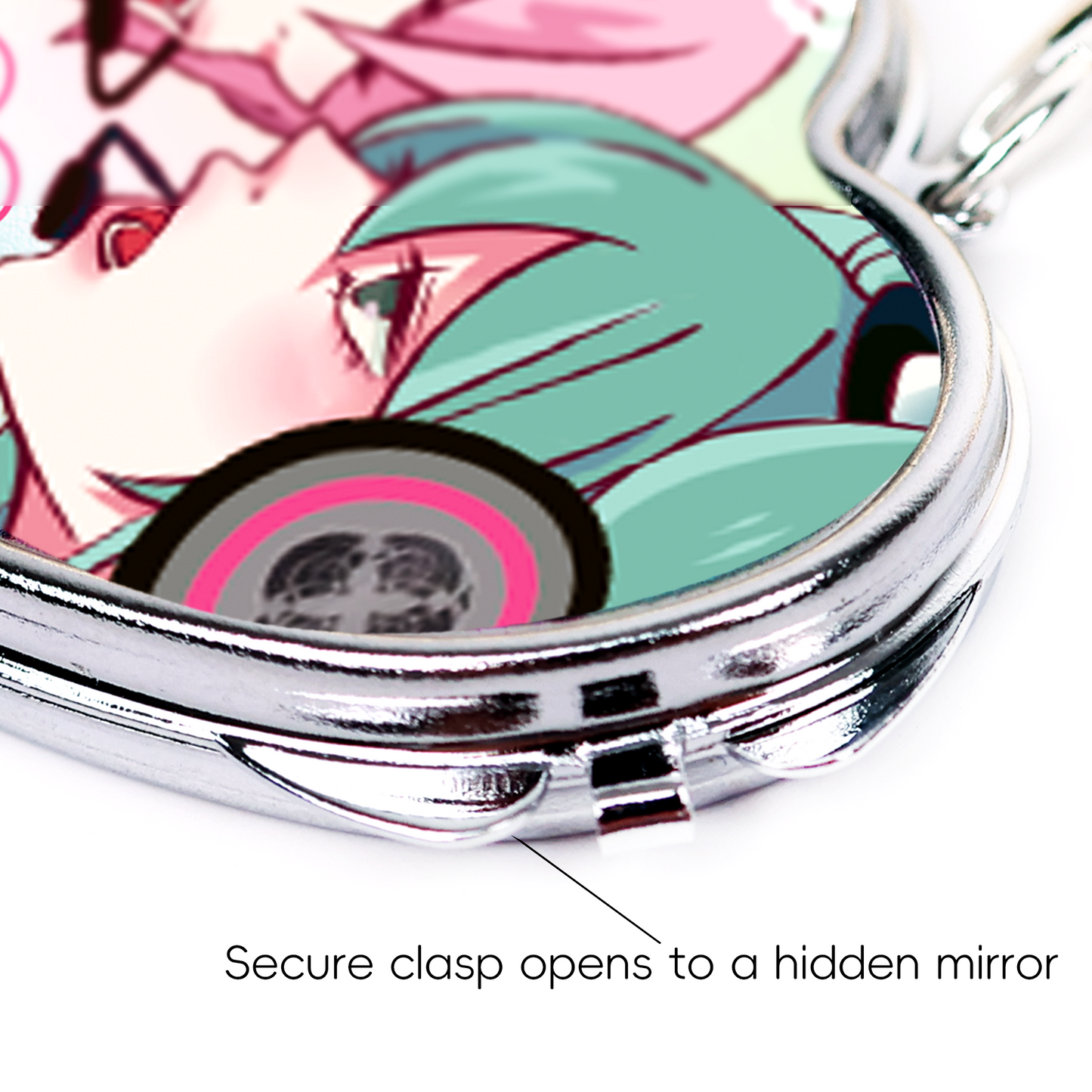 Custom Metal Heart Double-sided Mirror Keychain