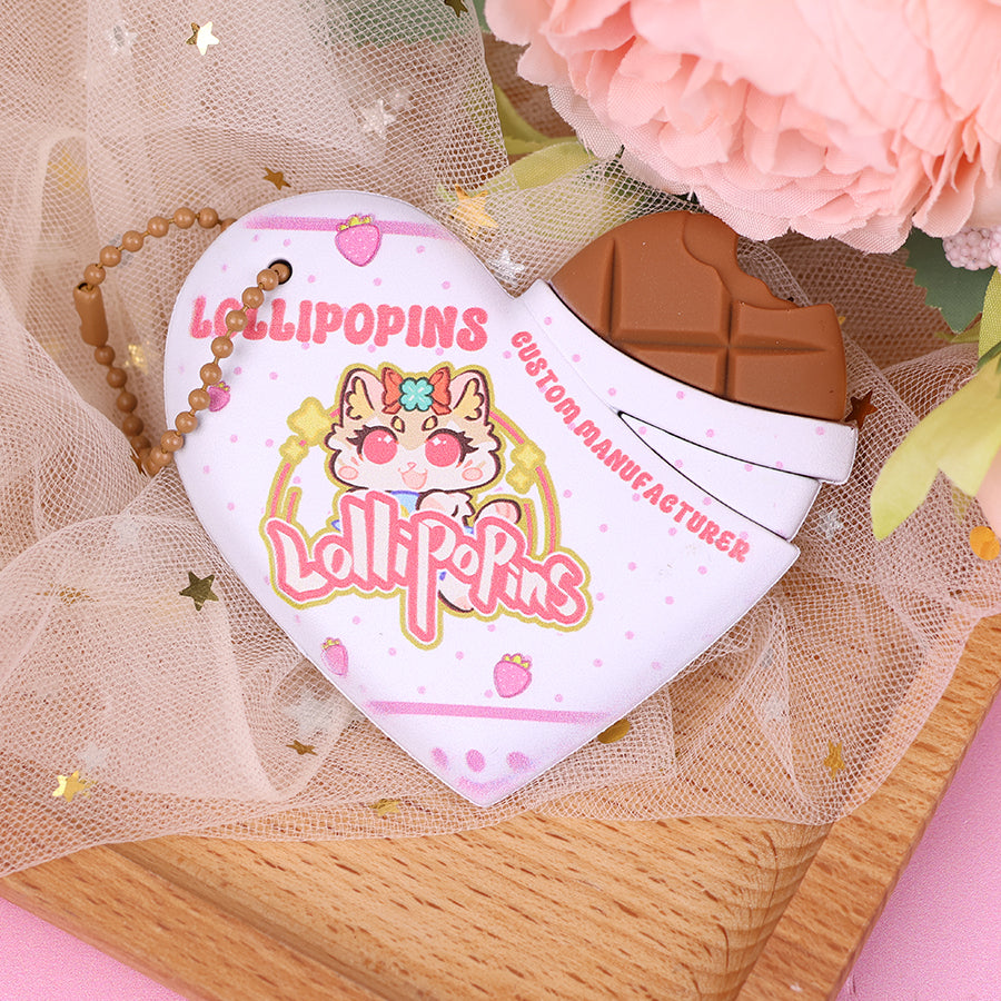 Custom Heart-shaped chocolate keychain