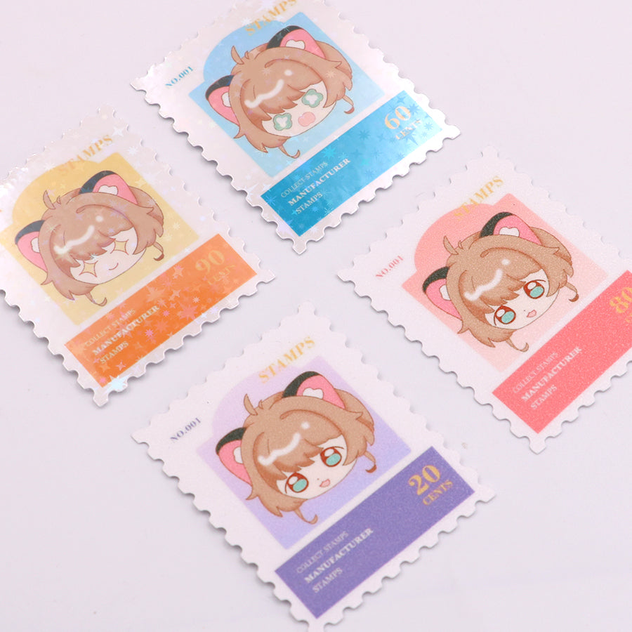 Custom Stamp Shape Stickers