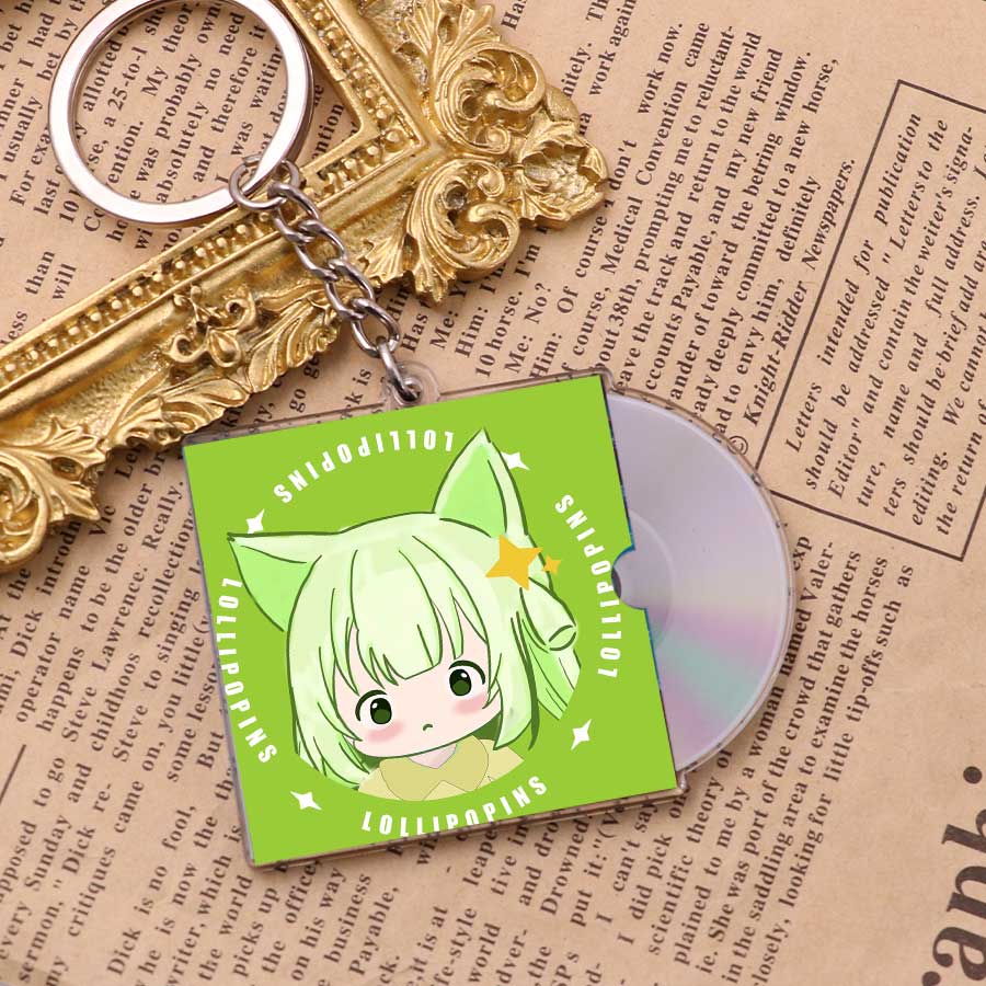 Custom  Acrylic CD disc set keychain