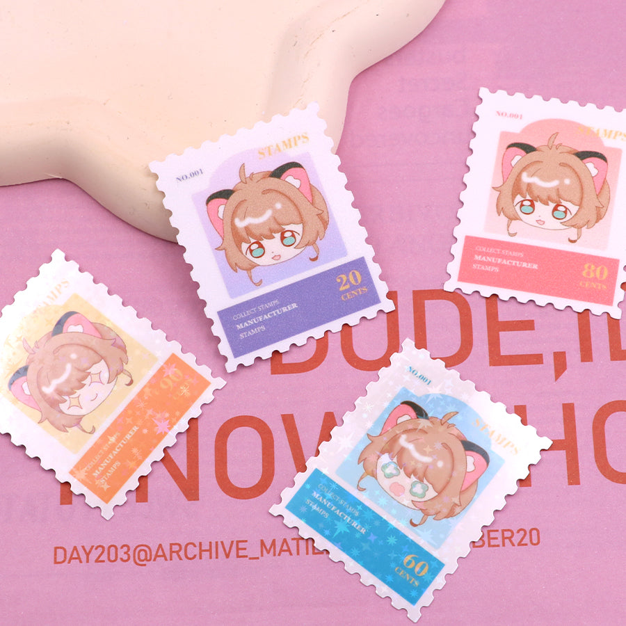 Custom Stamp Shape Stickers