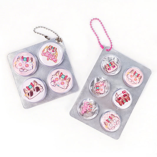 Llavero con botón de metal 