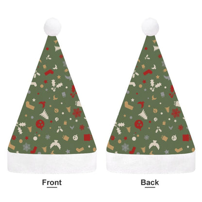 Christmas Hat for Adults Christmas-tile-repeat-red-white-yellow-gray-snowflake-Christmas Tree-green