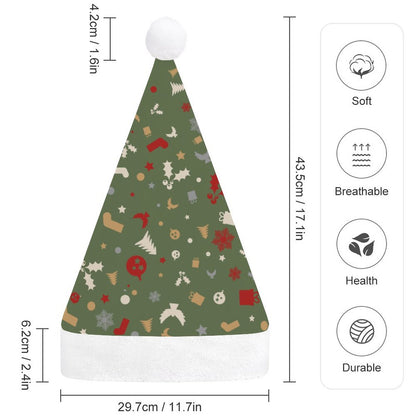 Christmas Hat for Adults Christmas-tile-repeat-red-white-yellow-gray-snowflake-Christmas Tree-green