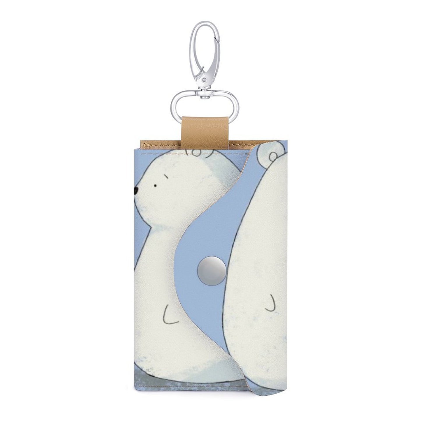 Leather Key Bag Two Lovely Polar Bears