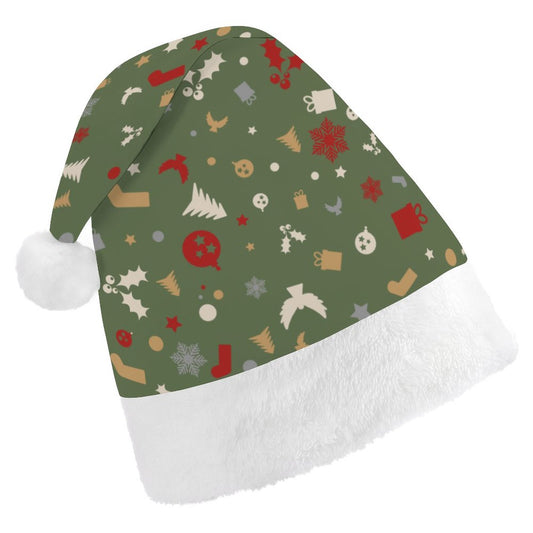 Christmas Hat for Adults Christmas-tile-repeat-red-white-yellow-gray-snowflake-Christmas Tree-green