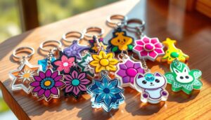 Acrylic Keychains showcasing unique designs