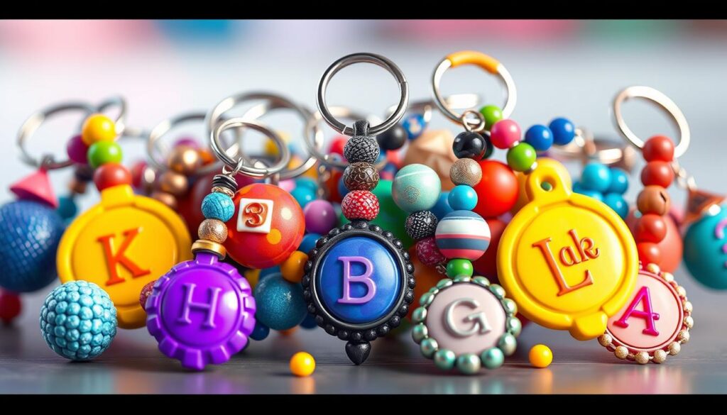 personalize beaded keychain