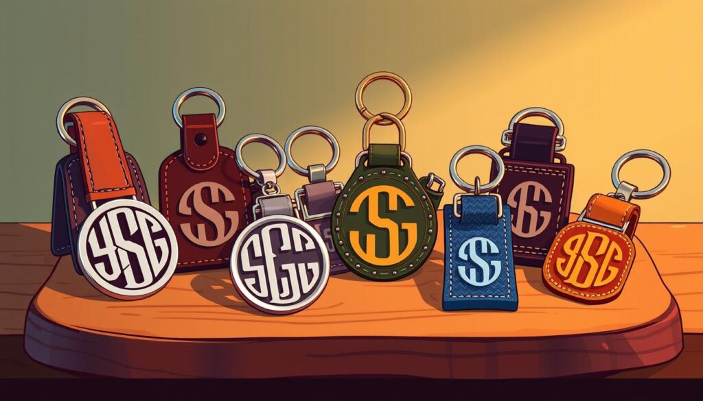 types of monogram keychains